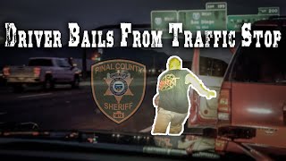 Driver runs from traffic stop on I-10