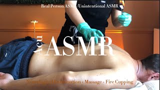 Real Person ASMR - Neurological Exam + Massage + Cupping ("unintentional") 🩵😴