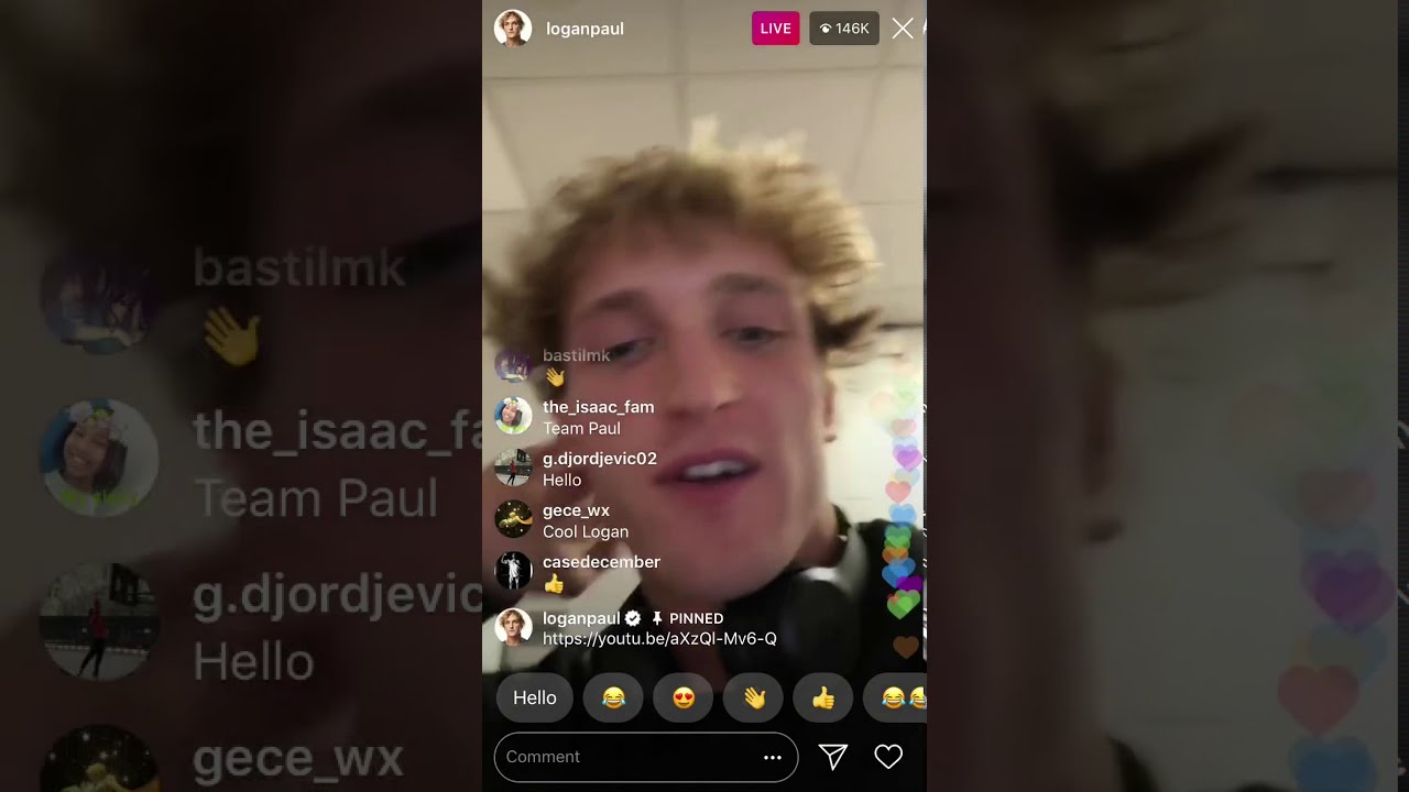 Logan Paul Back Stage at Boxing Fight vs KSI on IG Live
