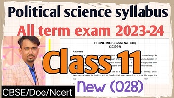 class 11 political science new syllabus 2023-24 l term1&2 syllabus class 11 / cbse/doe / in hindi