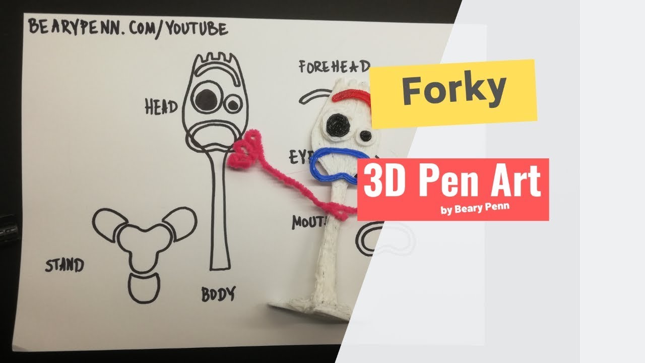 Toy Story 4 Forky 3D Pen Art YouTube