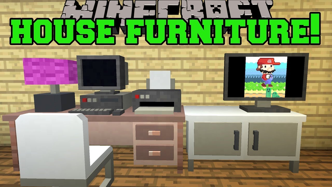 Minecraft House Furniture Working Television Pc Chairs