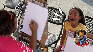 Distinguished little lady gets her caricature drawn by @Mr.AlaniJ