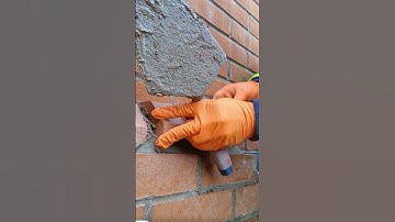 An easy way to install red bricks using cement so that they are strong and long-lasting #shorts