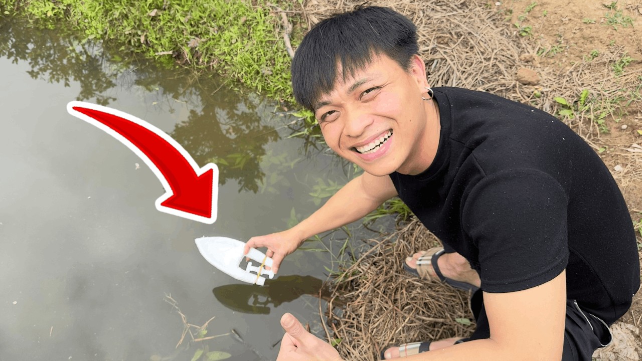 Tự Chế Thuyền Từ XỐP | Mang Ra Nước Thử Nghiệm Kết Quả BẤT NGỜ