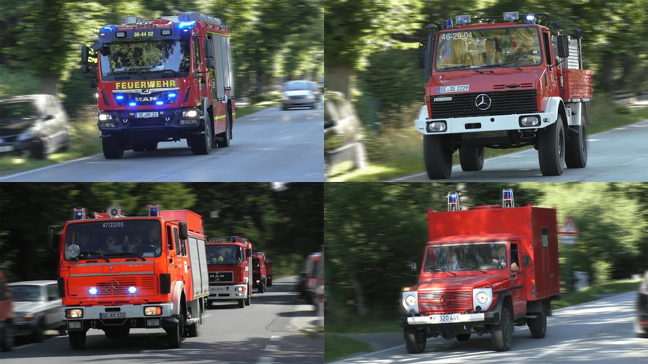 [900 Einsatzkräfte/Sirenenalarm] Einsatzfahrten zur Waldbrandübung im Segeberger Forst