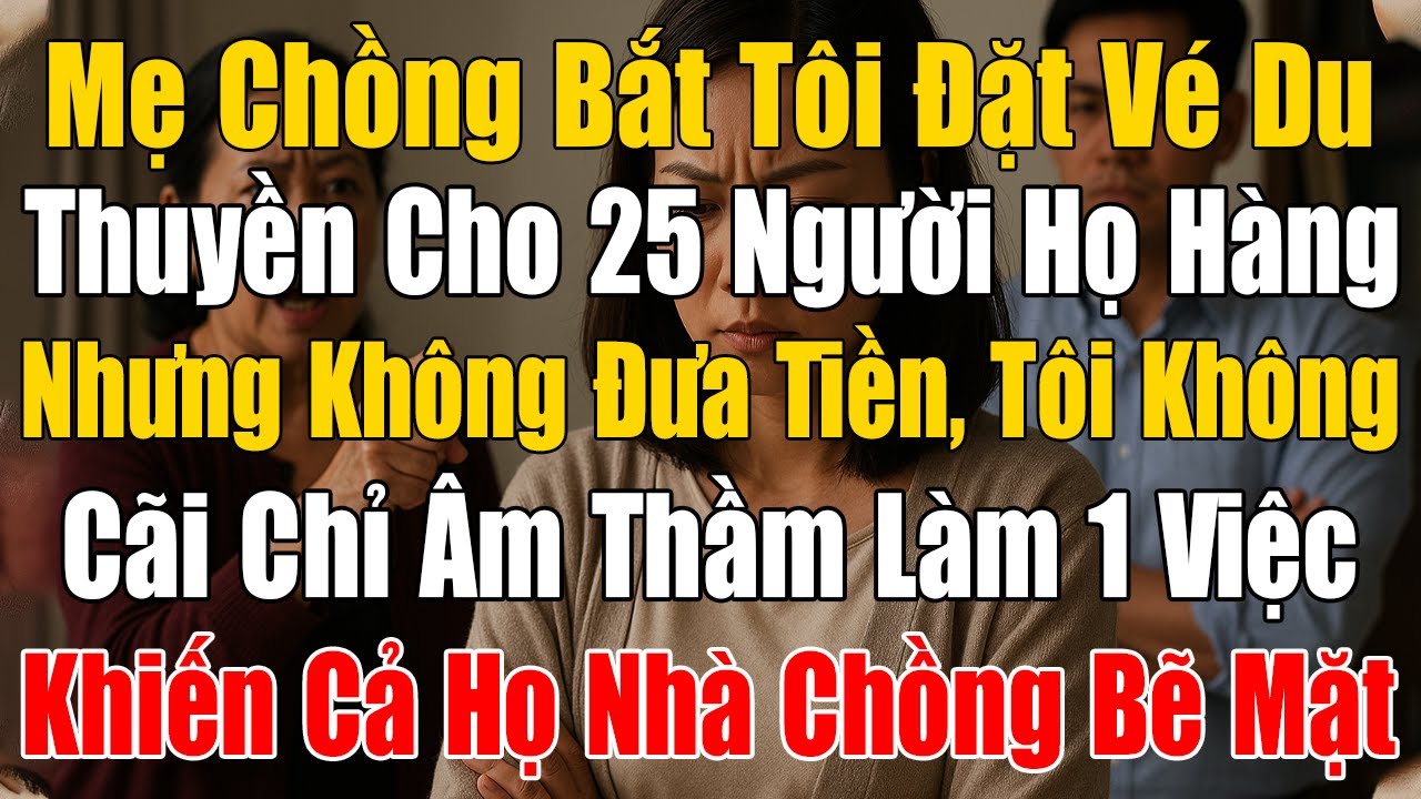 Mẹ Chồng Bắt Tôi Đặt Vé Du Thuyền Cho 25 Người Họ Hàng Ăn Chơi Giá 120Triệu Nhưng Không Đưa Tôi 1 Xu