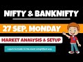 NIFTY & BANKNIFTY ANALYSIS FOR 27 SEPTEMBER MONDAY | MARKET ANALYSIS FOR TOMORROW