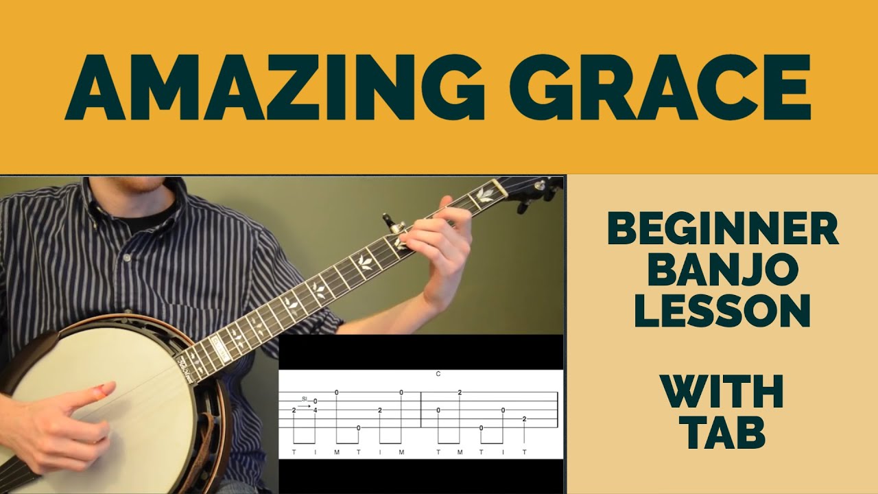 Amazing Grace  Beginner Bluegrass Banjo Lesson With Tab