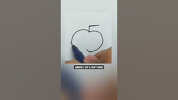 🔴 How to Draw an Apple Using Number 5 🍎 | Easy Drawing | Figure Drawing #shorts #ytshorts #drawings