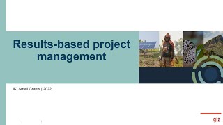 IKI Small Grants Results Based Project Management Webinar Update