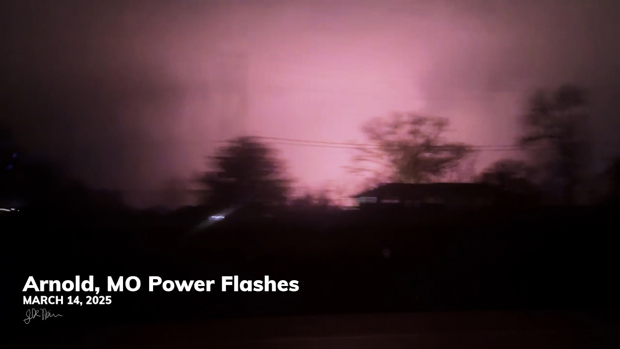 Arnold, MO Tornado Power Flashes - March 14, 2025
