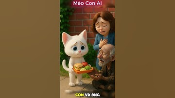 Mèo con tốt bụng lén lút giấu đồ ăn cho người ăn xin #shorts #cat #catai #ai #meow
