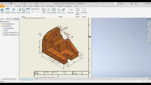 Inventor for beginner - Isometric Block drawing #1A