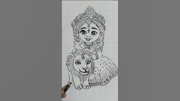 How to draw Durga mata Full face, easy drawing for beginners, mata Durga drawing