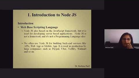 Introduction to Node JS | Dr. Reshma Kadam