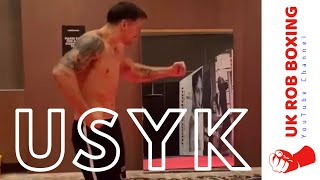 Oleksandr Usyk holding on for a hero in the bubble ahead of his fight with Dereck Chisora 😂