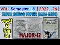 Vidya Guess Paper Sem 6 Major-12 History (2022-2026) VBU Vidya Guess