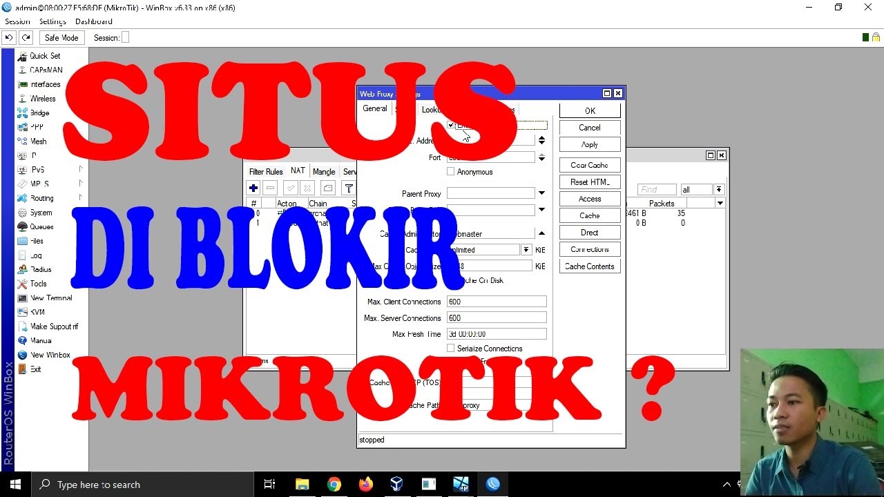 Cara Blok Situs Di Mikrotik dengan webproxy - YouTube