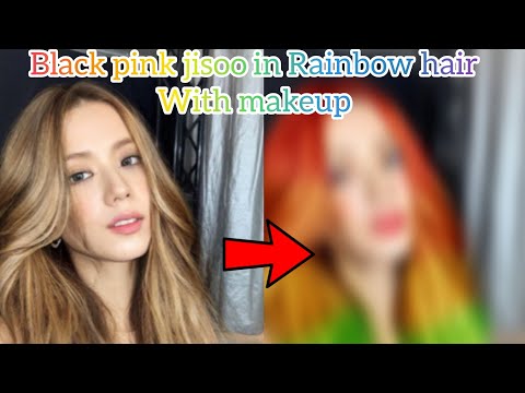 Blackpink Jisoo in Rainbow hair with makeup| BLINK X ARMY 영원히