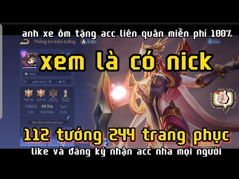 tặng acc liên quân full tướng full skin mới nhất 2022 | tặng nick liên quân vip | Anh Sẽ Đợi (Remix)