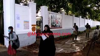 SSLC exams! Students follow safety procedures at exam centres in Mysuru