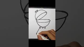 How to Draw Barbecue Grill #shorts