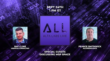 Alta Labs Live (ALL): September 24th, 1pm ET