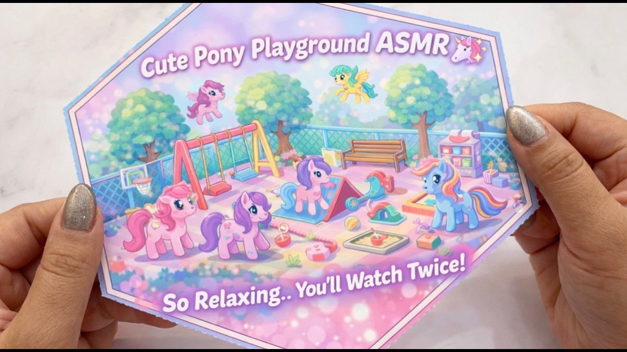 Cute Pony Playground ASMR 🦄✨ | 3D Sticker Mini Room (No Talking)