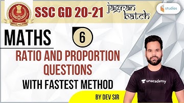 8:00 PM - SSC GD/CGL/CHSL/RRB | Maths By Dev Yadav | Ratio and Proportion