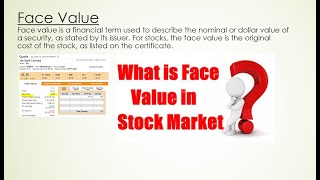 V08 || Face Value || Book Value || Market Value || Understand the Basic Concepts of share market ||