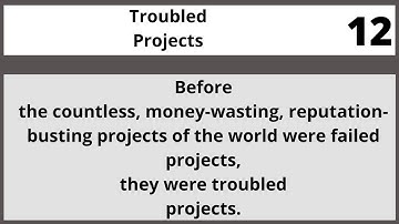Troubled Projects |Advanced Project Management PRM700 LECTURE 12