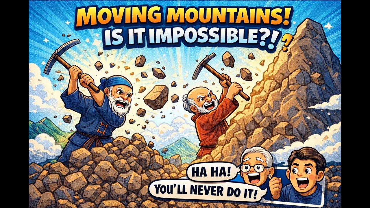 «Глупый старик двигает гору (우공이산)», древнекорейское четырехсимвольное выражение.