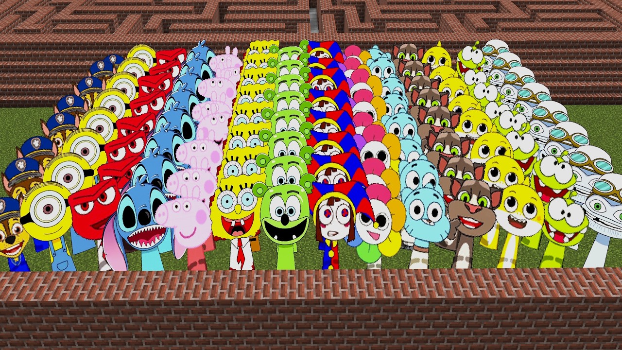 Too Much SPRUNKI OC Nextbots in Maze Minecraft PE