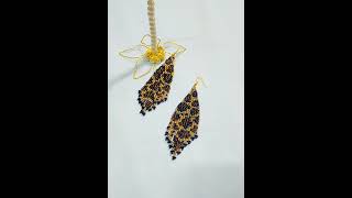 Beaded cheetah print earrings 🐆#short #tigerprint