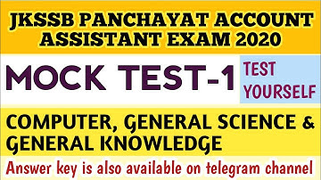 Mock test-1 | Jkssb Panchayat account assistant | By Rajay sir