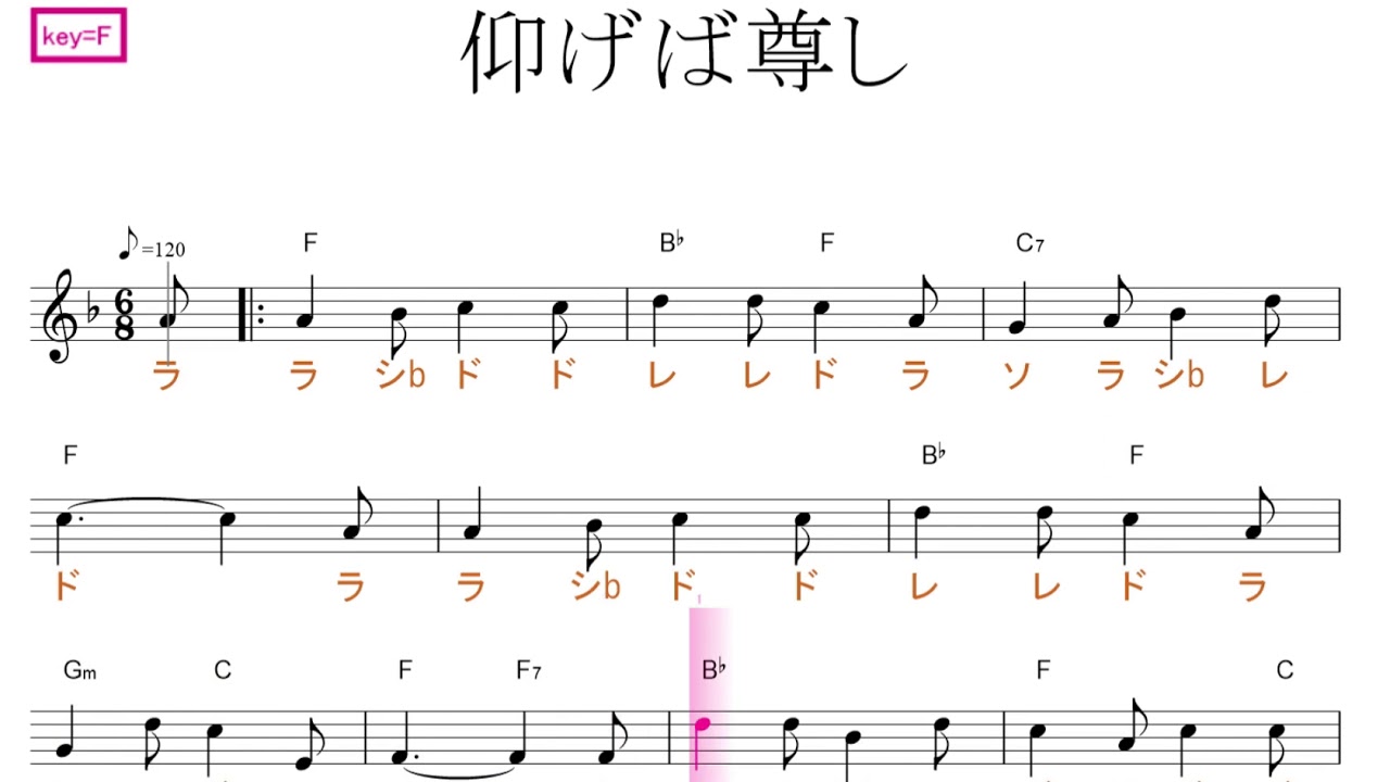 仰げば尊し Key F 固定ド読み ドレミで歌う楽譜 コード付き Youtube