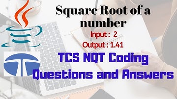 How to find SQUARE ROOT of a number in JAVA | TCS NQT coding problem (Solved)