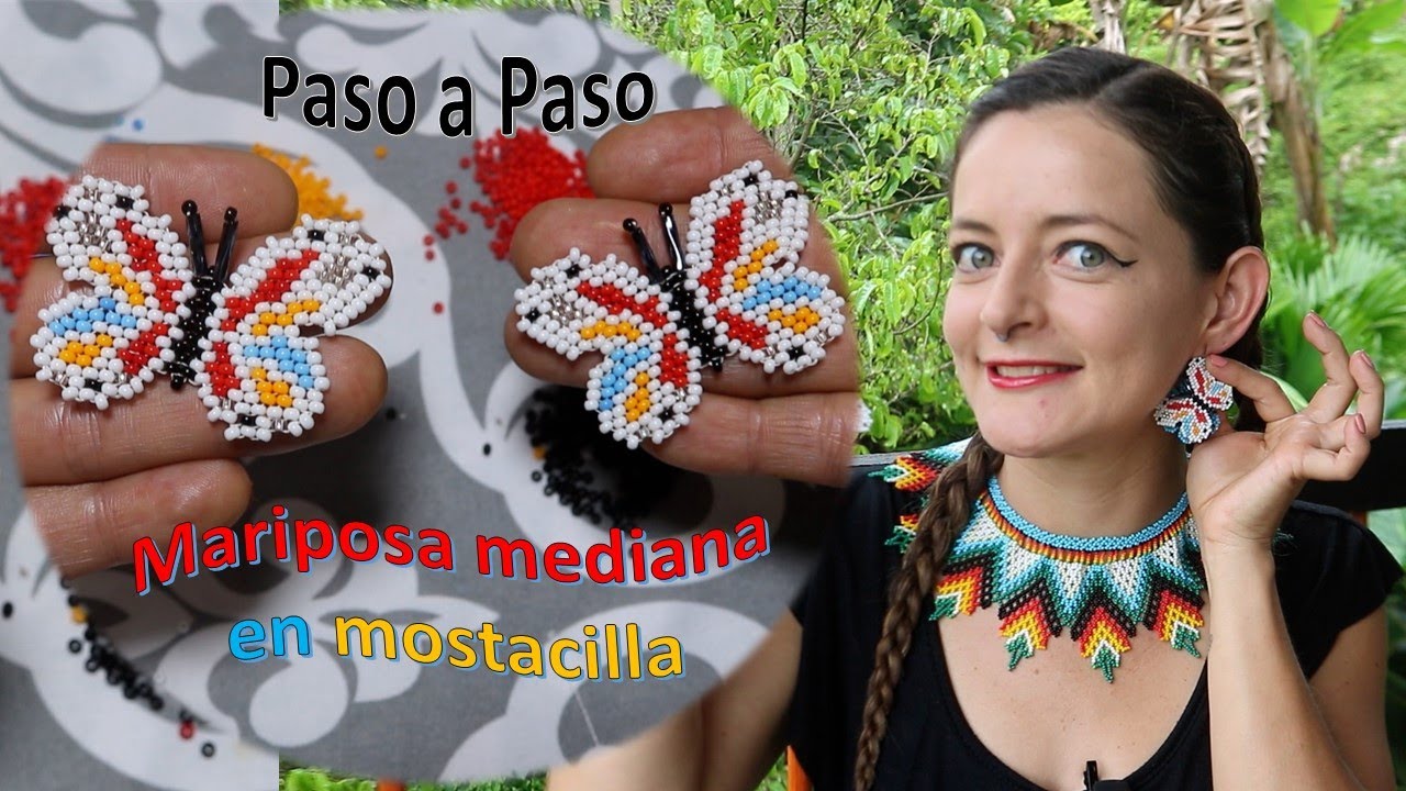Como tejer mariposa mediana en chaquira checa / mostacilla (paso a paso) Aniara Sanarte