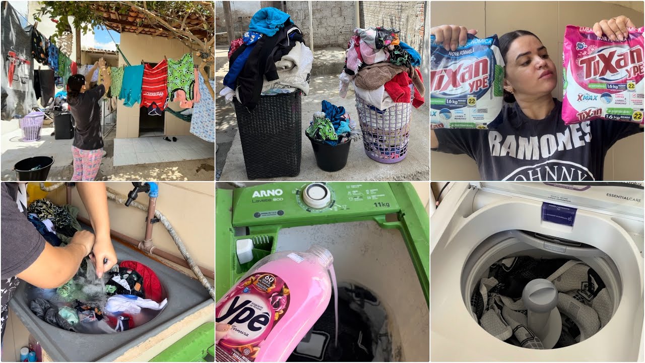 8 DIAS SEM LAVAR ROUPAS 😱| LAVANDO ROUPAS COM TIXAN YPÊ NO TANQUINHO ❤️