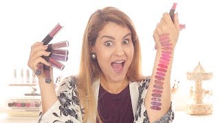 Coleço completa INGLOT - HD Lip Tint Matte - REVIEW + Lip Swatches | Sara Ferreira