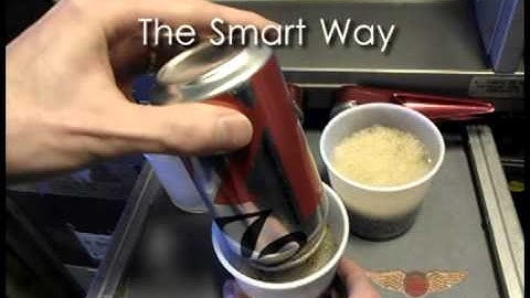 Pouring Diet Coke on an airplane