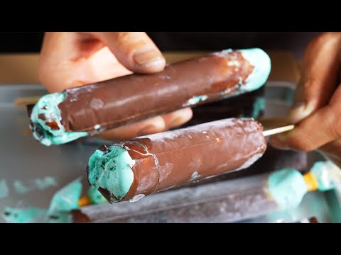 Chocolate mint ice cream bar チョコミントアイスバー #chocolate #チョコミント #icecream #ice #mint