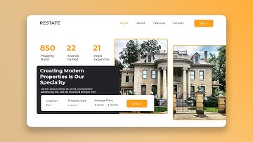 Web UI Design - How to Design Modern Real Estate User Interface Landing Page - Adobe Photoshop