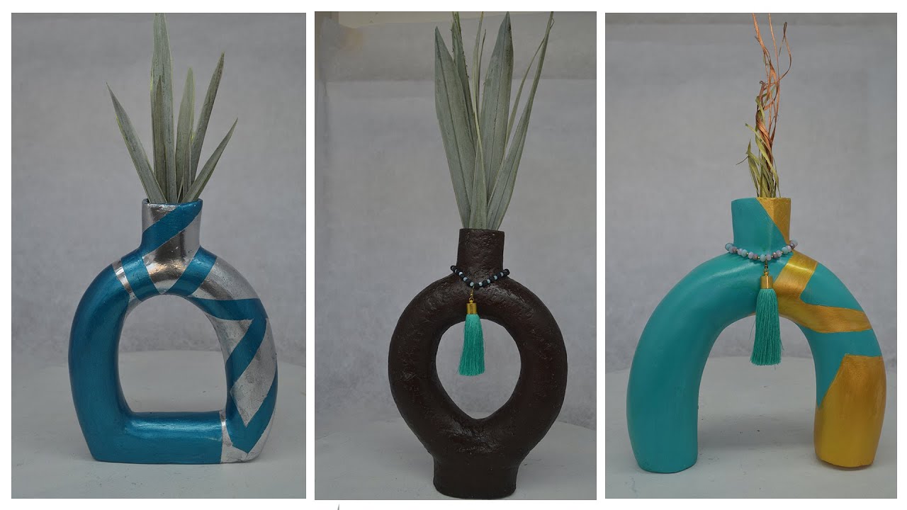 Haz estos Jarrones Abstractos con Pulpa De Papel-Paper Mache Abstract Vases making.