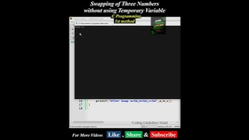 #short | Swapping of three number without using temporary variable | Two methods