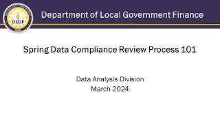 DLGF Webinar - 2024 Spring Compliance Overview