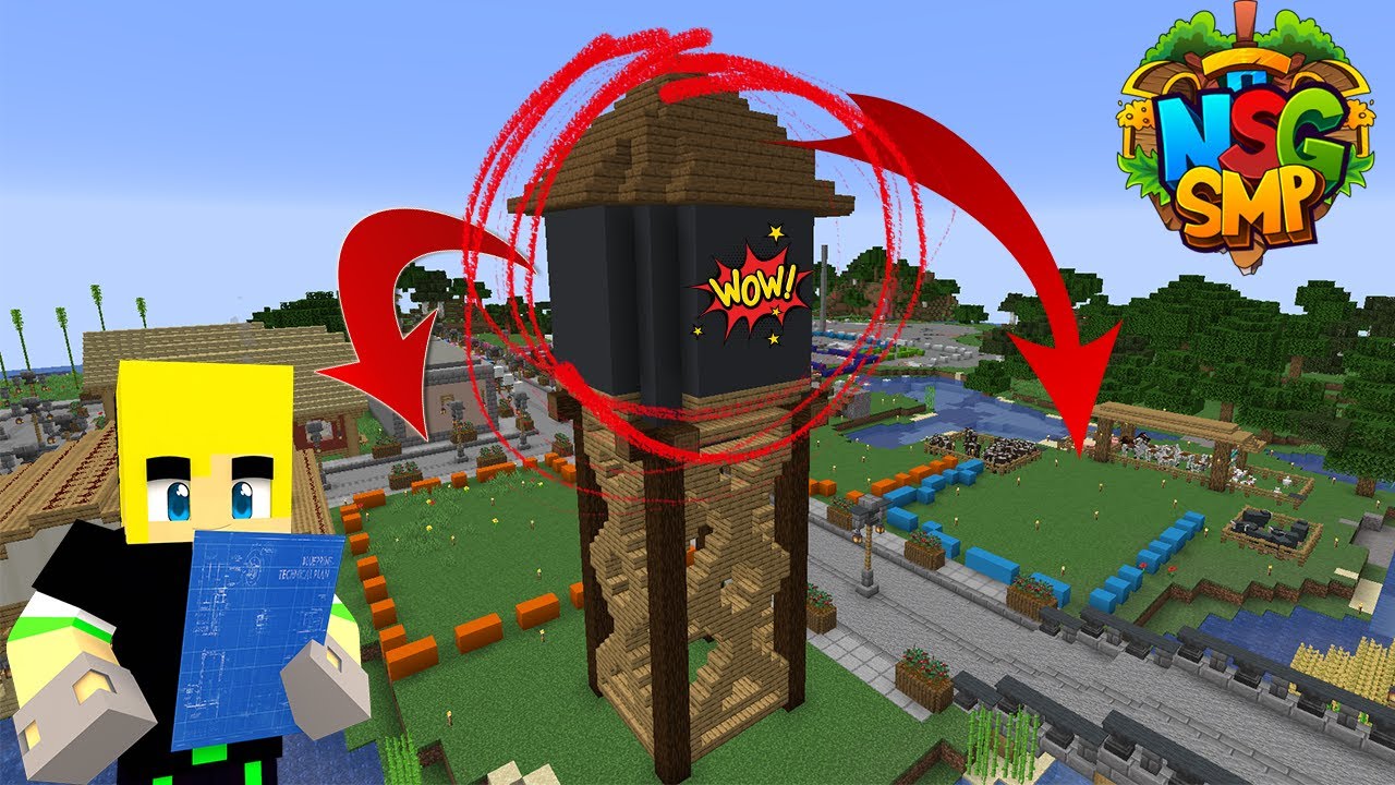 NSG 27 | How to build a Water Tower and city Planning | Minecraft ...