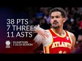 Trae Young 38 pts 7 threes 11 asts vs Raptors 23/24 season