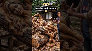 From Wood to Icons – Katrina Kaif &amp; Dwayne Johnson Sculpture Build 😱 #shorts #bollywoodsuperstar